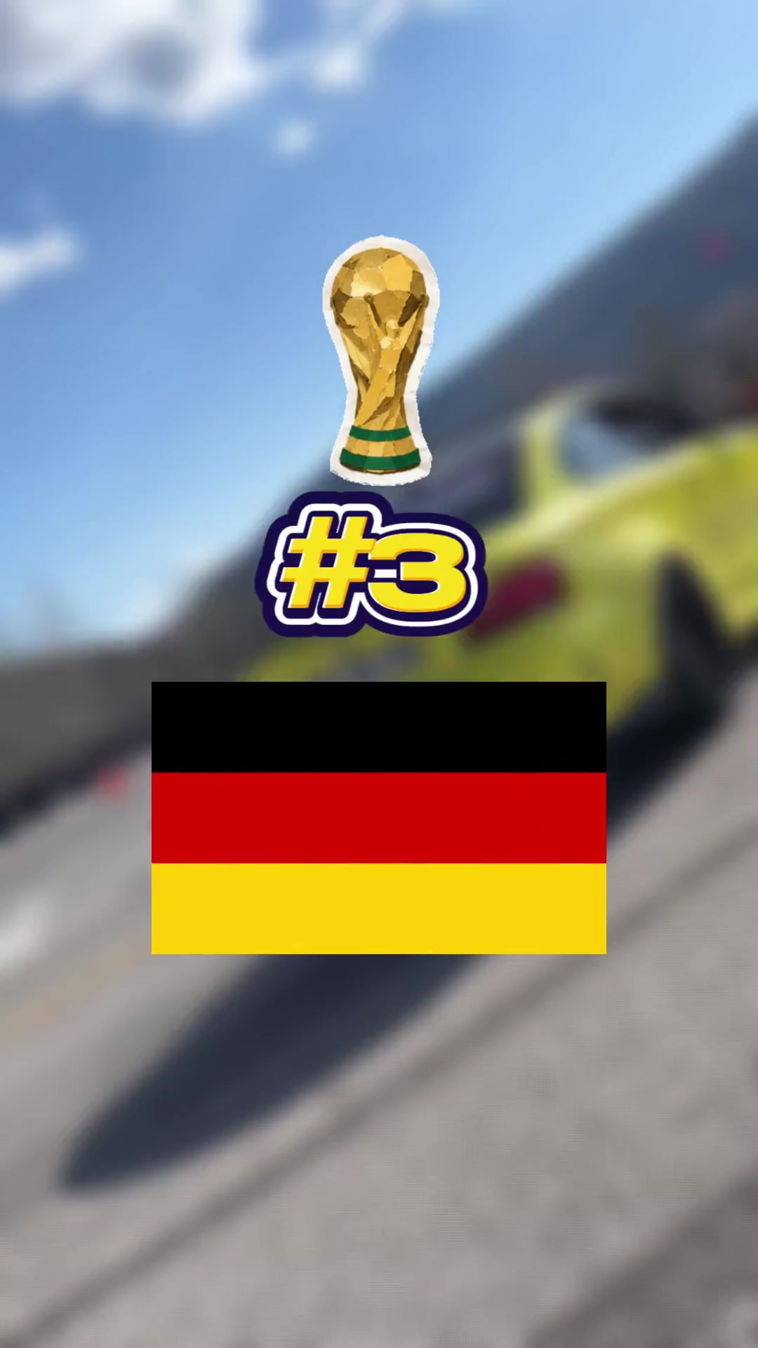 World Cup #3 Germany thumbnail over blurred racing background
